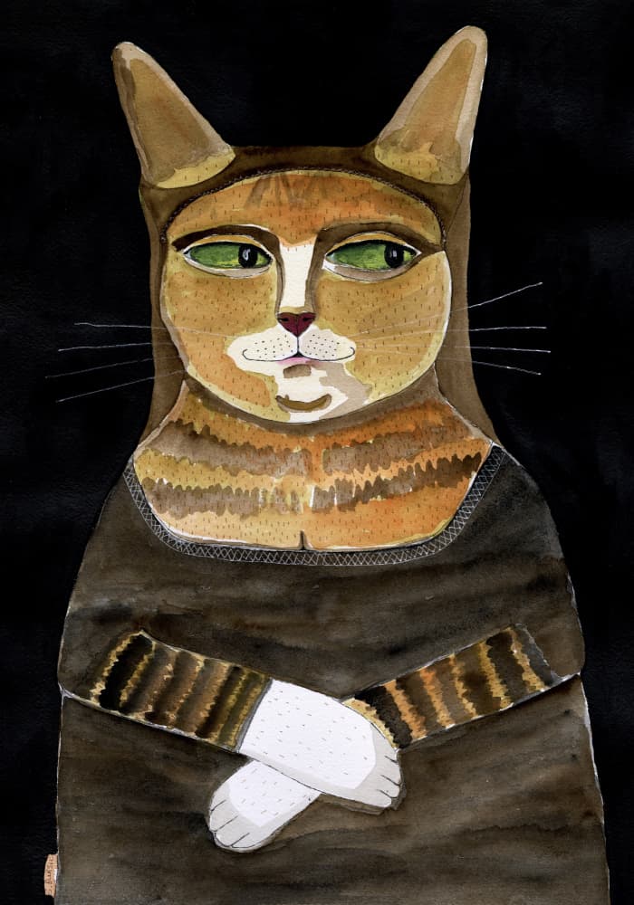 Mona Lisa Cat by Sharyn Bursic — canvas wall art