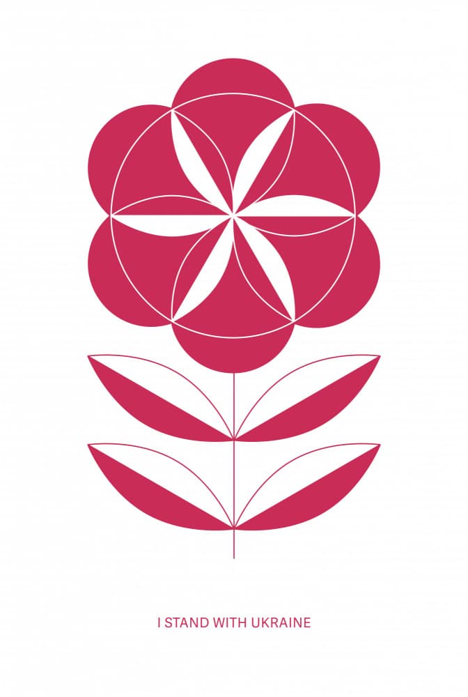 Geometric Flower Ukraine by Tetiana Kava Illustration — canvas wall art
