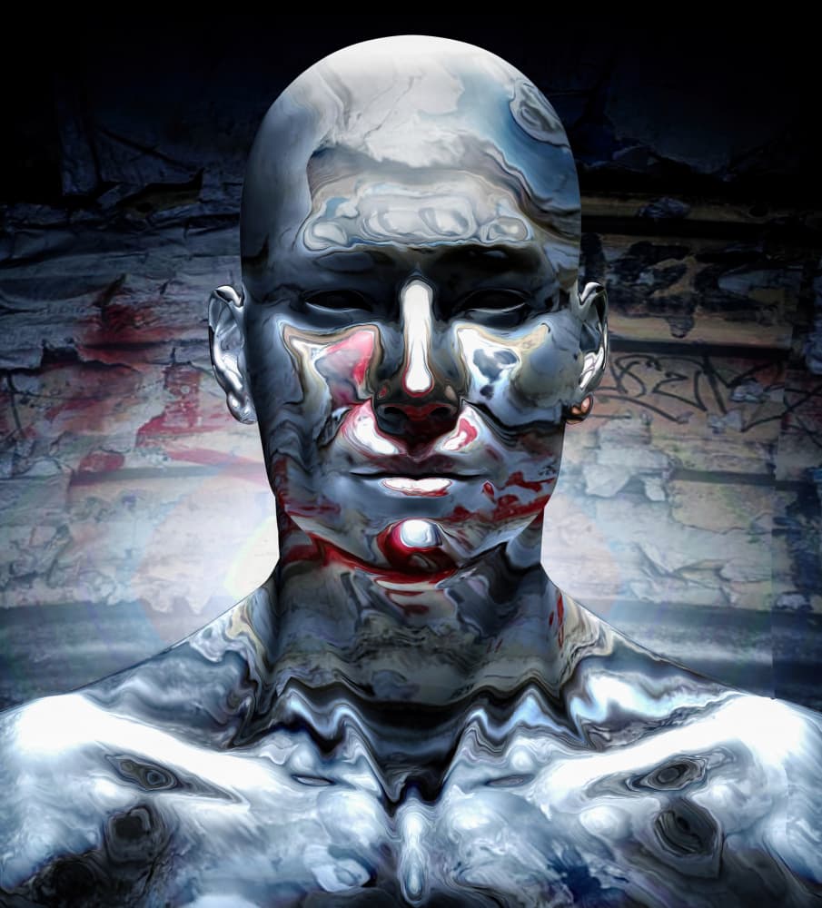 Distorted Metallic Man by David Chiodo — canvas wall art