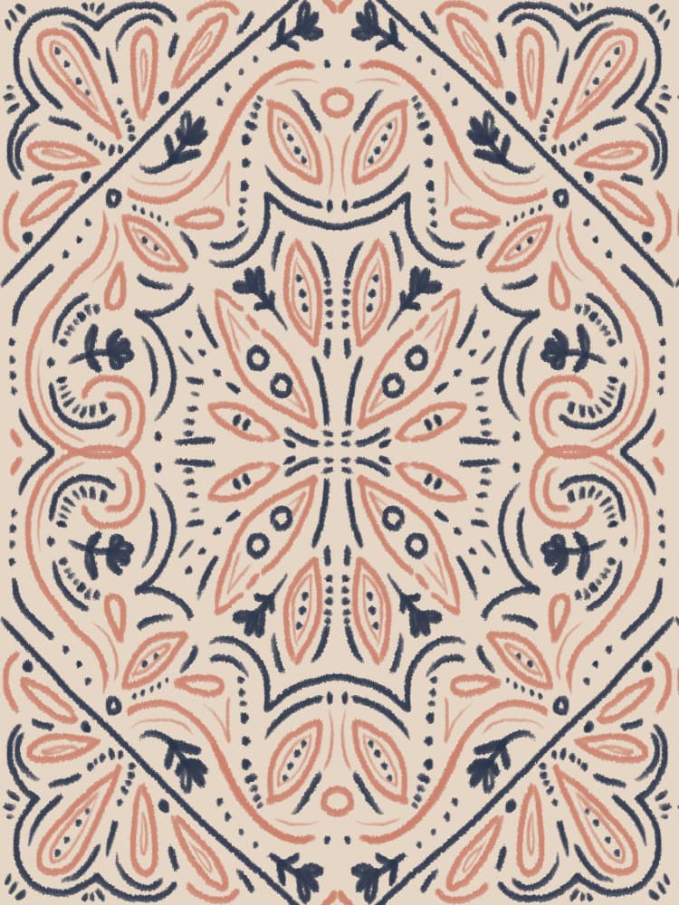 Bohemian Mirrored Tile by Anis Illustration — canvas wall art