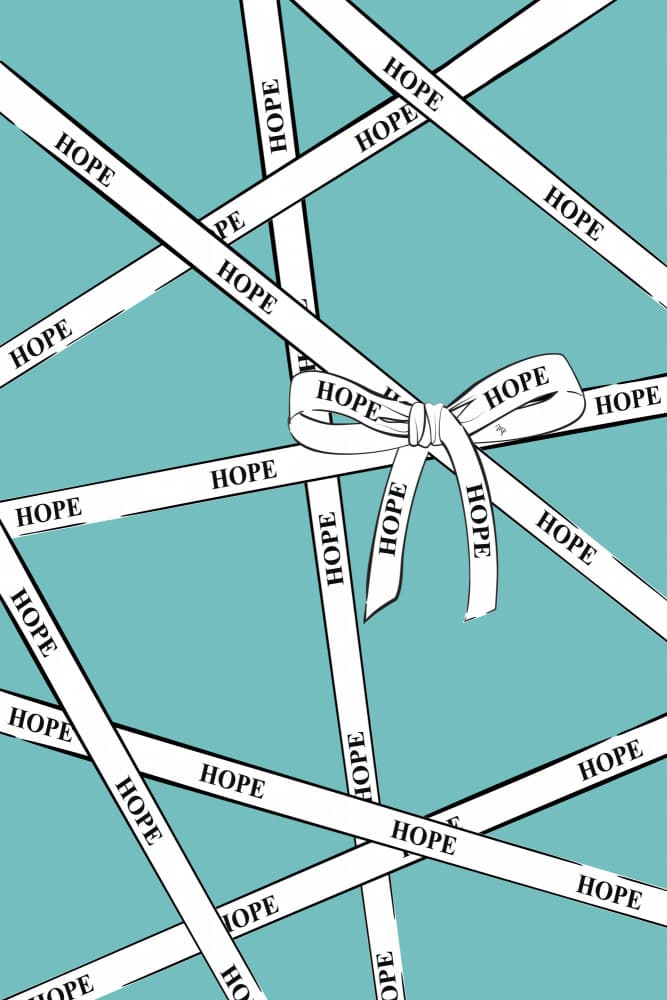Hope Ribbons and Bow by Martina — canvas wall art