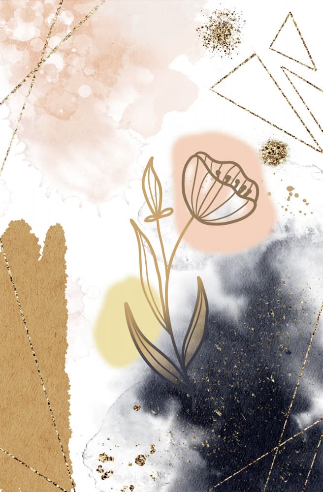 Golden Floral Abstract by Fadil Roze — canvas wall art