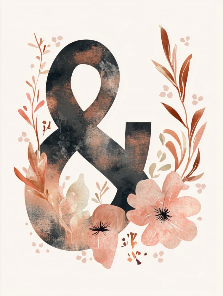 Floral Ampersand by Treechild — canvas wall art