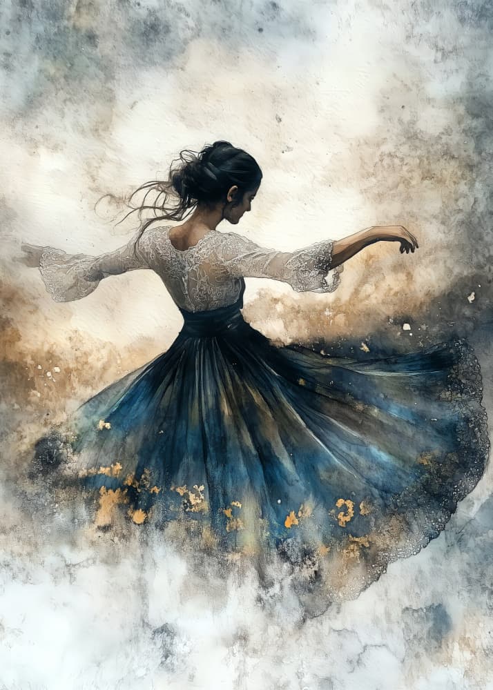 Graceful Dancing Woman by Justyna Jaszke — canvas wall art