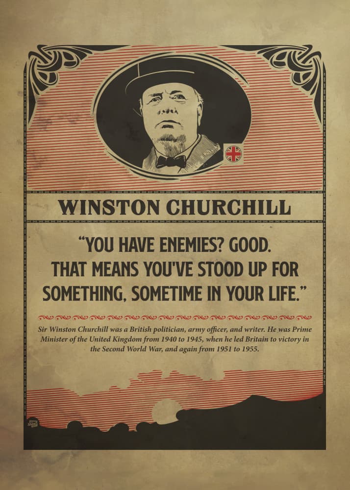 Winston Churchill Quote by Dion Gem — canvas wall art
