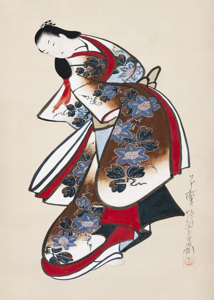 Japanese Women (1700s) Vintage Painting by Kaigetsudo Doshin — canvas wall art
