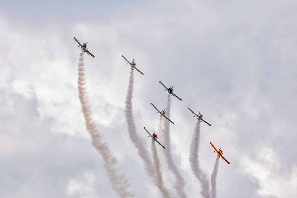 Aerobatic Formation Flight by Leif Løndal — canvas wall art