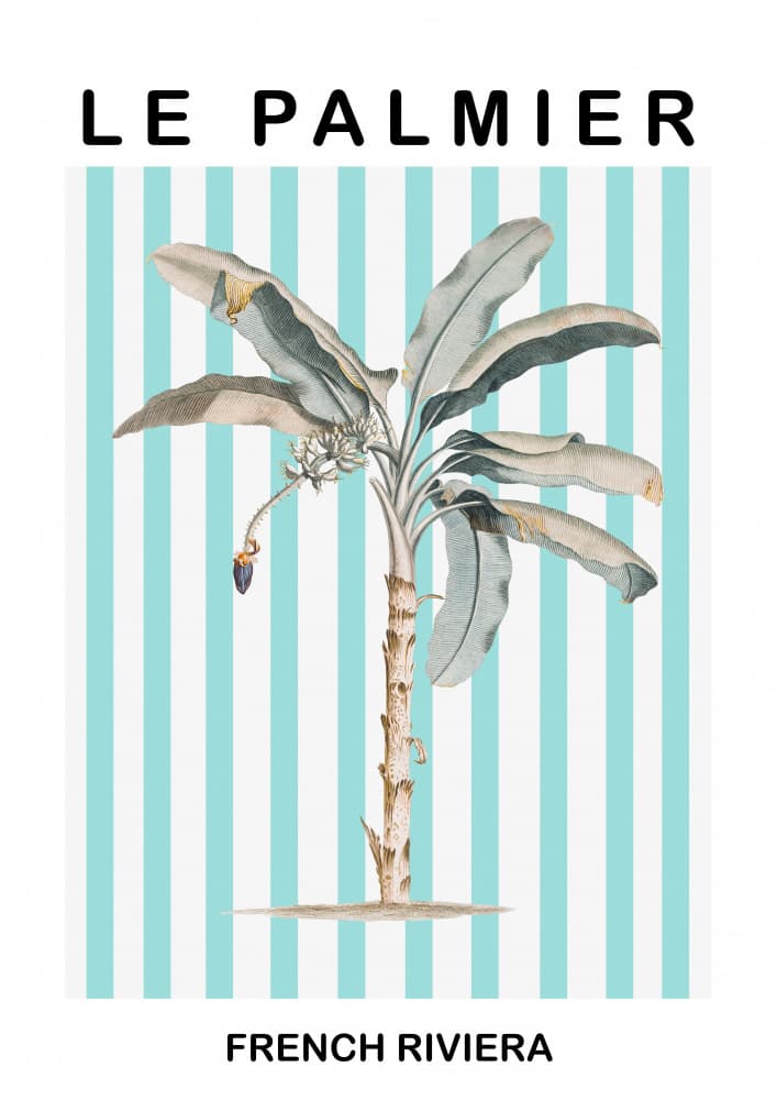 Le Palmier French Riviera by Talitha McQueen — canvas wall art