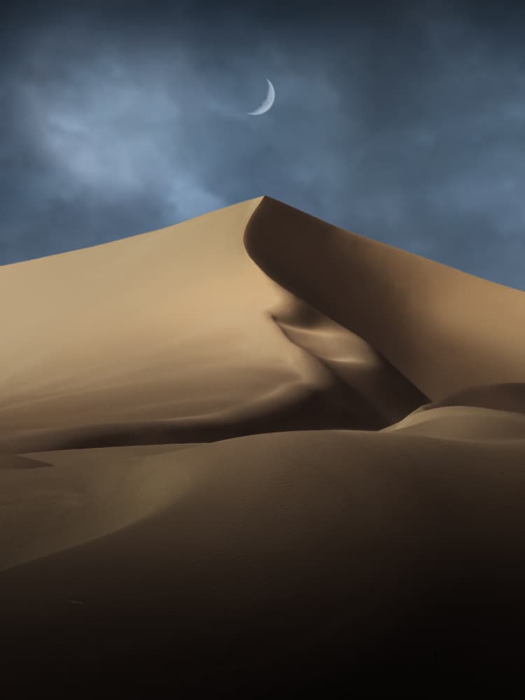 Crescent Moon Desert by NingYun Ye — canvas wall art