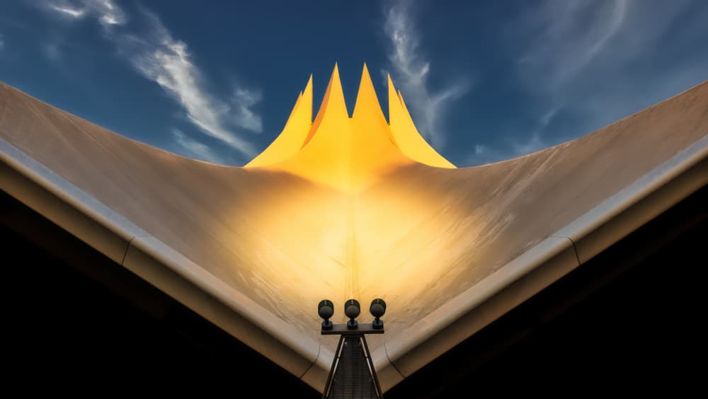 Yellow Architectural Peaks by Jean Vandijck — canvas wall art