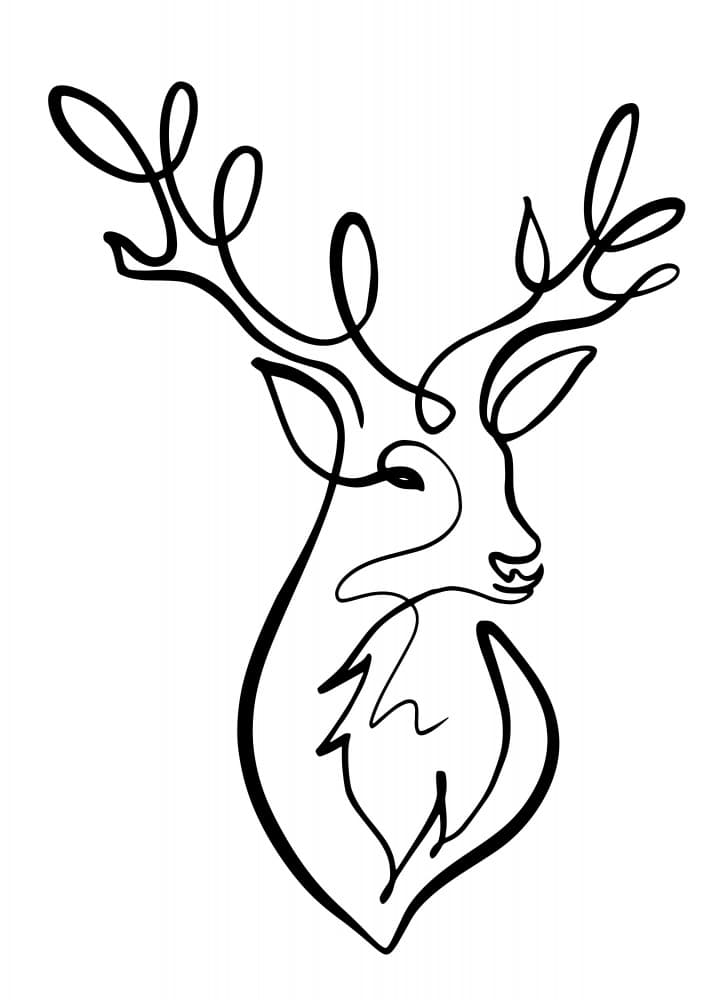 Elegant Line Deer by Hanna Lee Tidd — canvas wall art