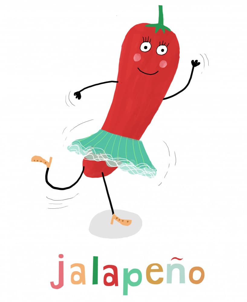Dancing Jalapeño Pepper by Carla Daly — canvas wall art