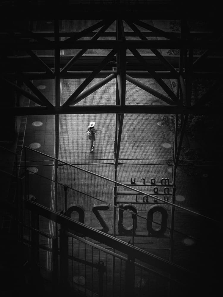 Lone Figure Oslo Architecture by Eiji Yamamoto — canvas wall art