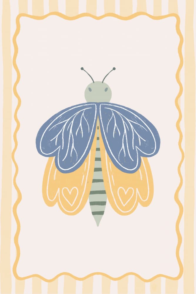 Whimsical Pastel Bee by Menina Lisboa — canvas wall art