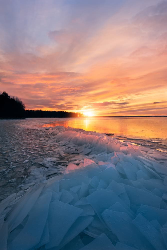 Vibrant Winter Sunset by Christian Lindsten — canvas wall art