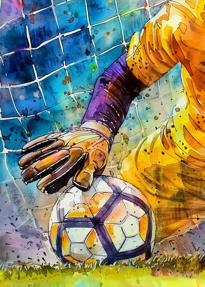 Goalkeeper Ball Block by Justyna Jaszke — canvas wall art