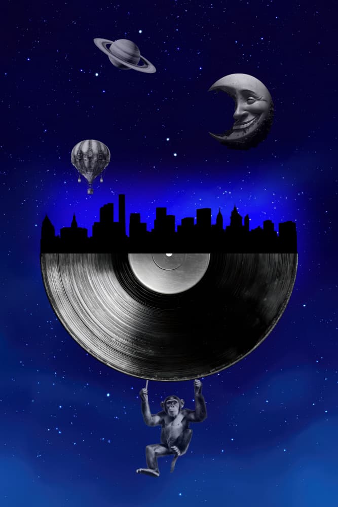 Cosmic Record Night by Rafal Kulik — canvas wall art