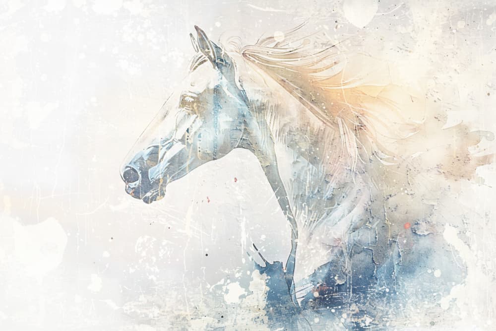 Majestic Watercolor Horse by Rafal Kulik — canvas wall art