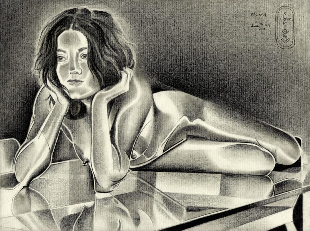 Pensive Woman Reflection by Corné Akkers — canvas wall art
