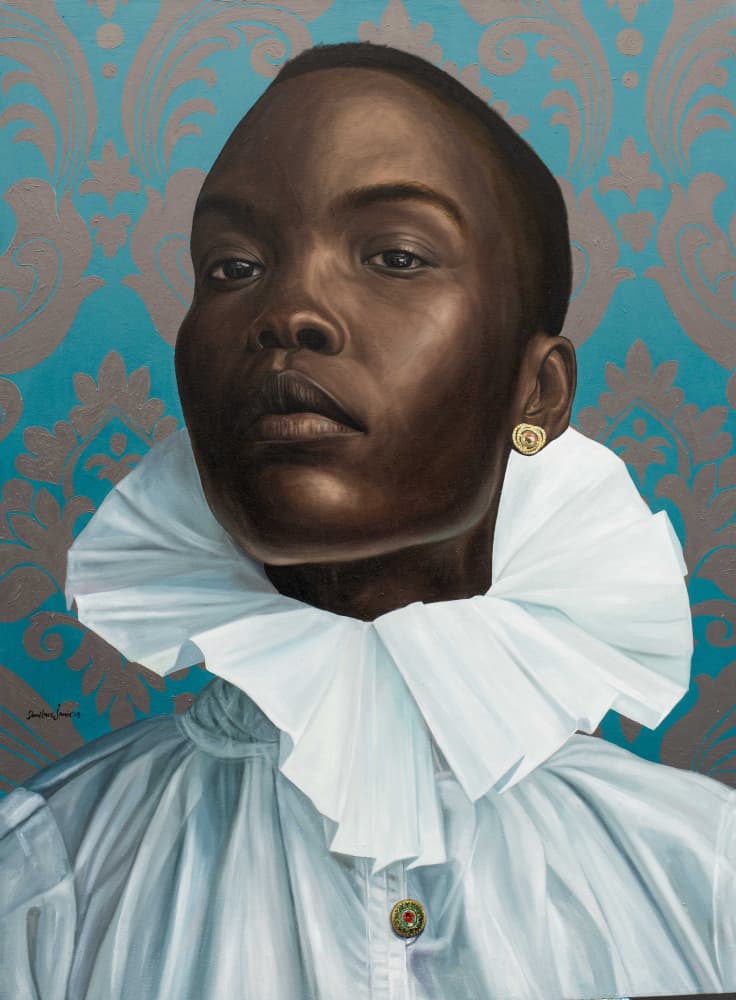 Regal Woman Ruff Collar by Damilare Jamiu — canvas wall art