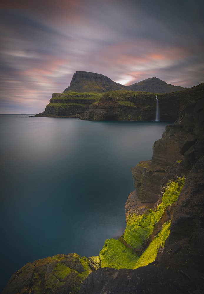 Dramatic Coastal Waterfall by Fred Åge Hol — canvas wall art