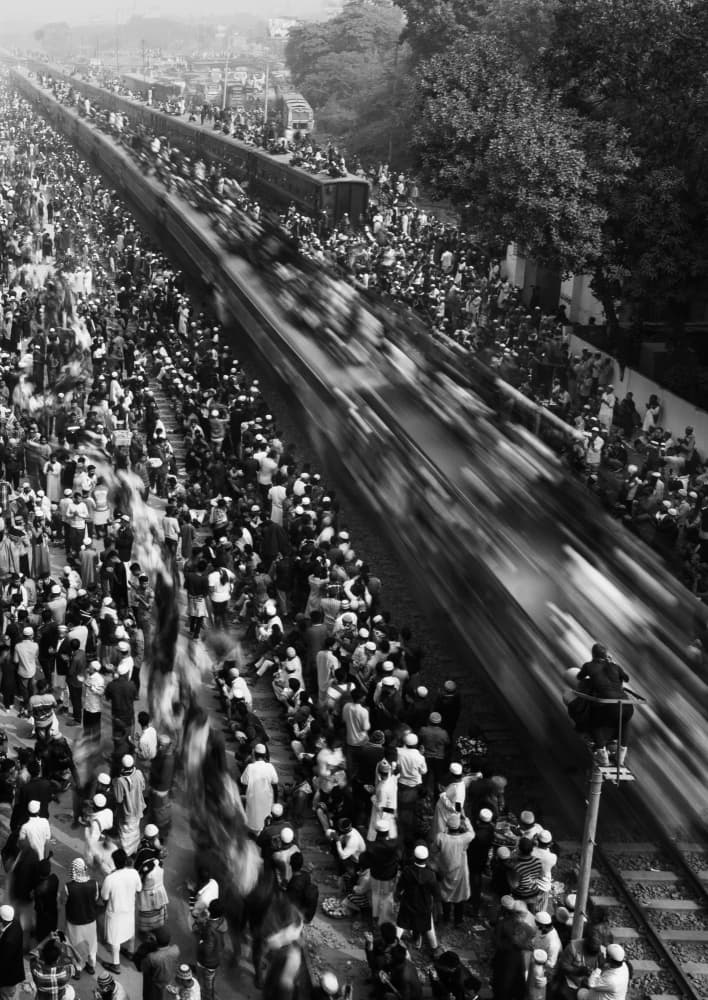 Historic Train Crowd by Md. Arifuzzaman — canvas wall art