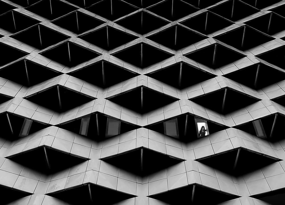 Geometric Facade Gaze by Aman Ali Surachman — canvas wall art