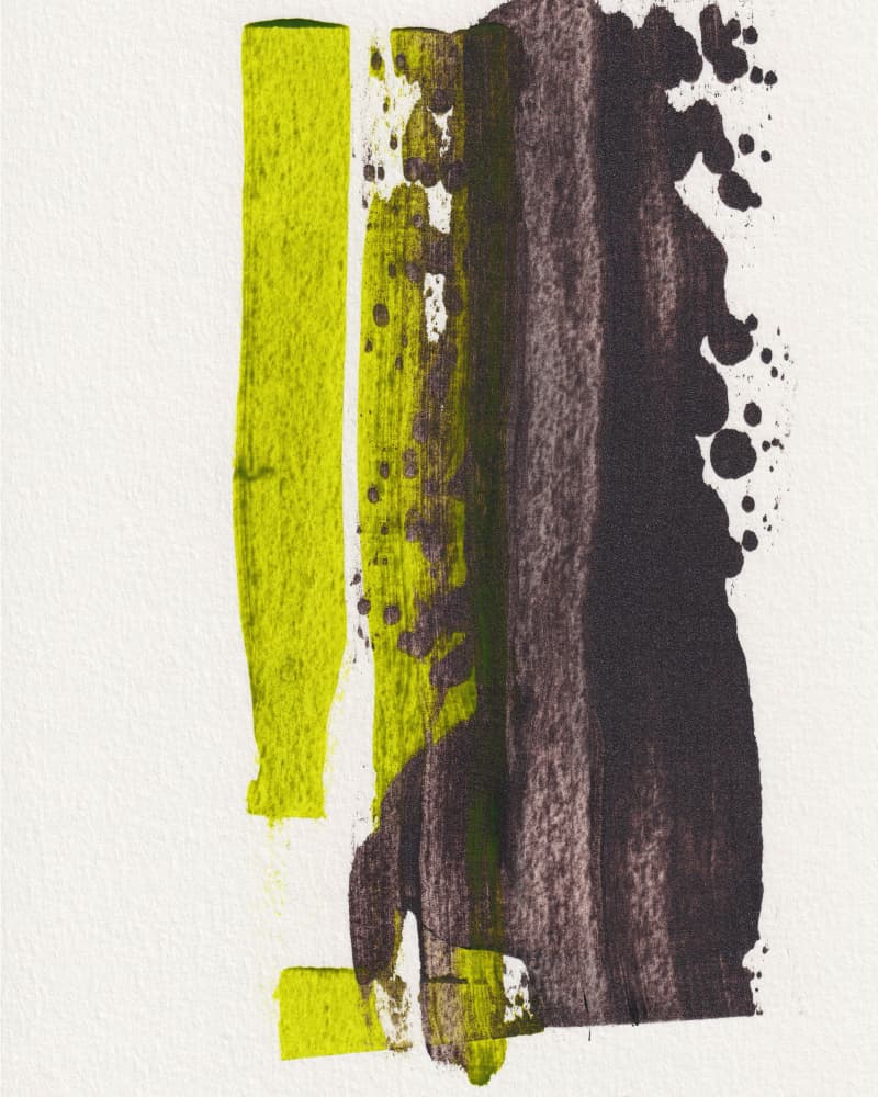 Bold Green Abstract Splatter by Bronwyn Baker — canvas wall art