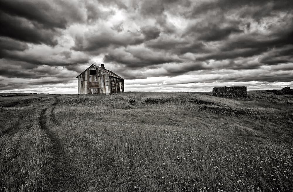 Abandoned House Moody Sky by Þorsteinn H. Ingibergsson — canvas wall art