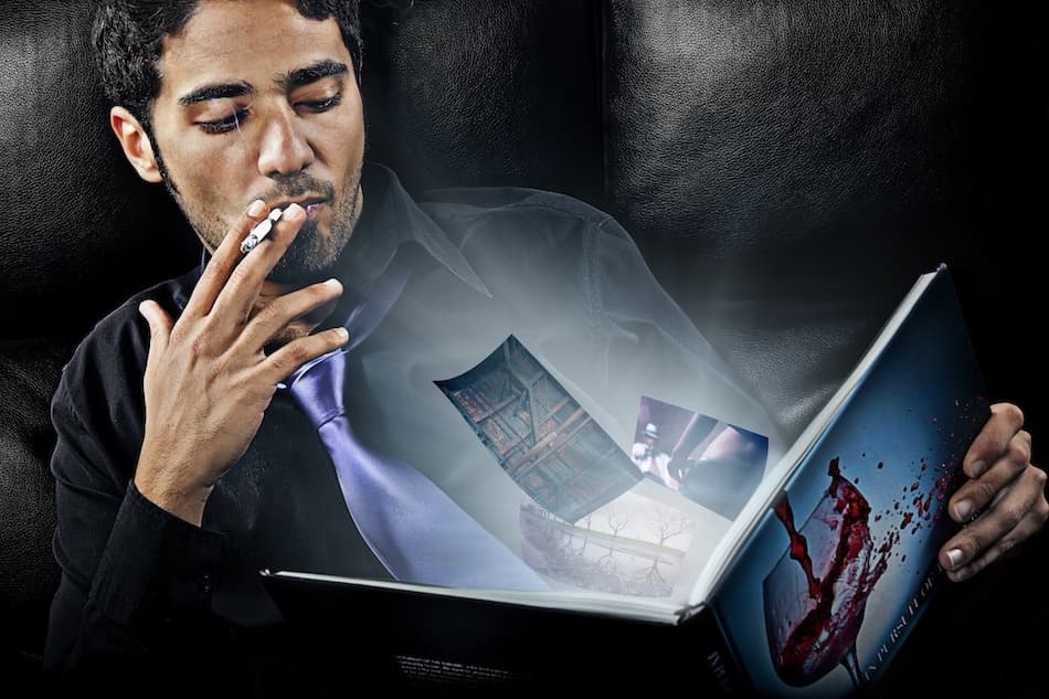 Smoking Man's Inner World by KZH — canvas wall art