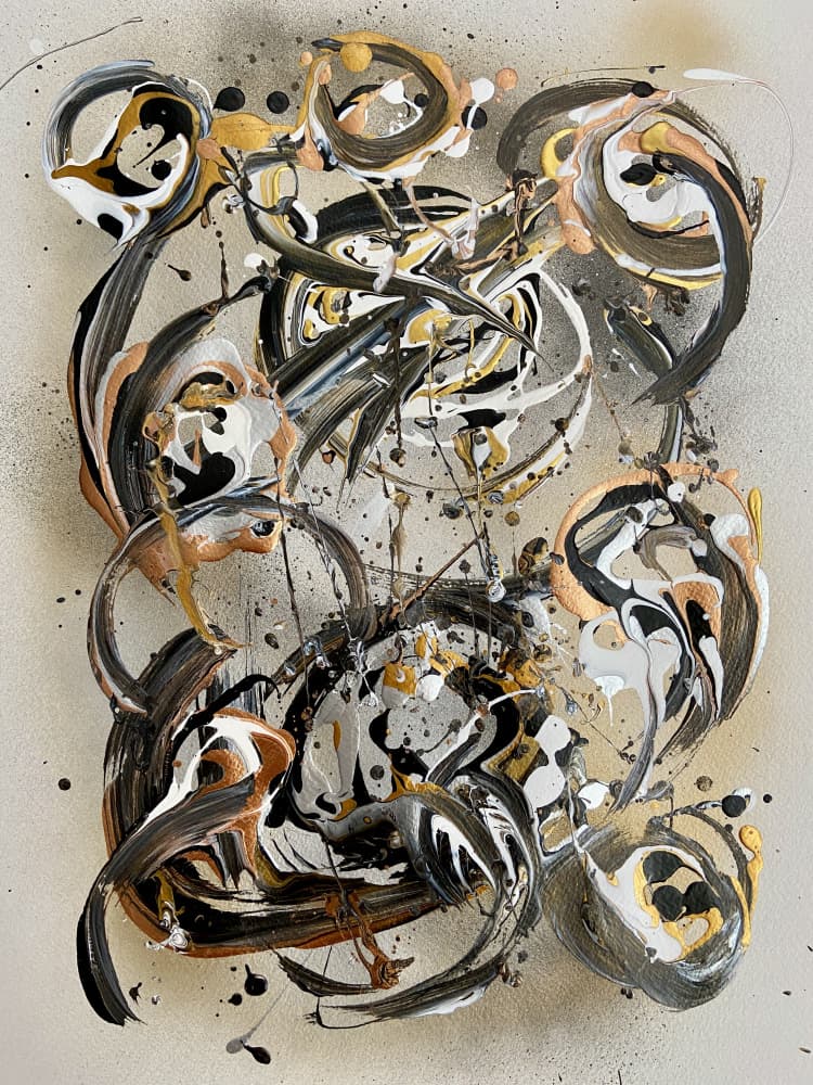 Dynamic Metallic Swirls by Irene Chua — canvas wall art