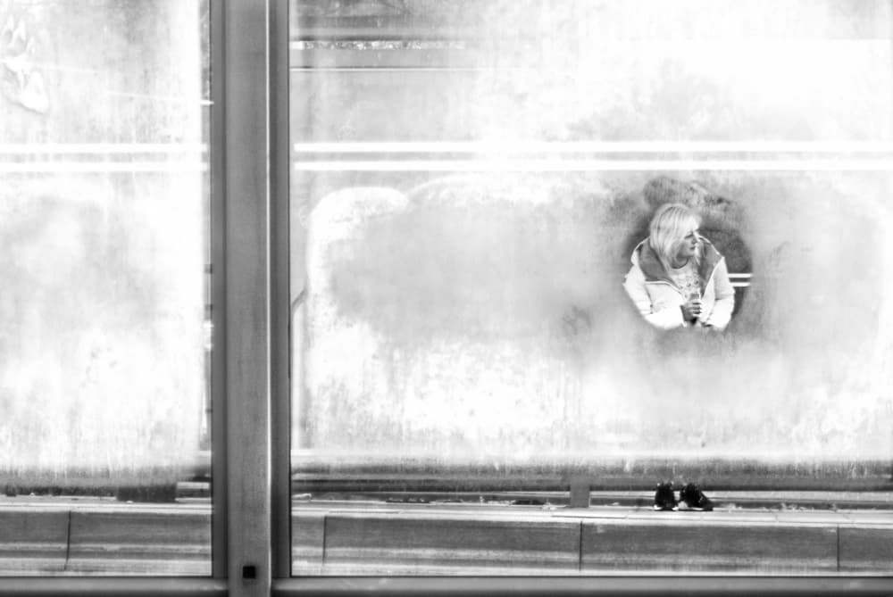 Woman In Frosted Glass by Anna Niemiec — canvas wall art