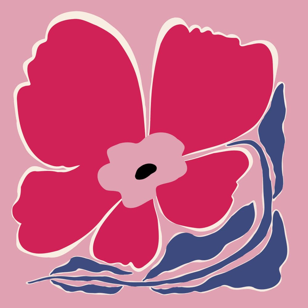 Pink Abstract Poppy by Miho Art Studio — canvas wall art