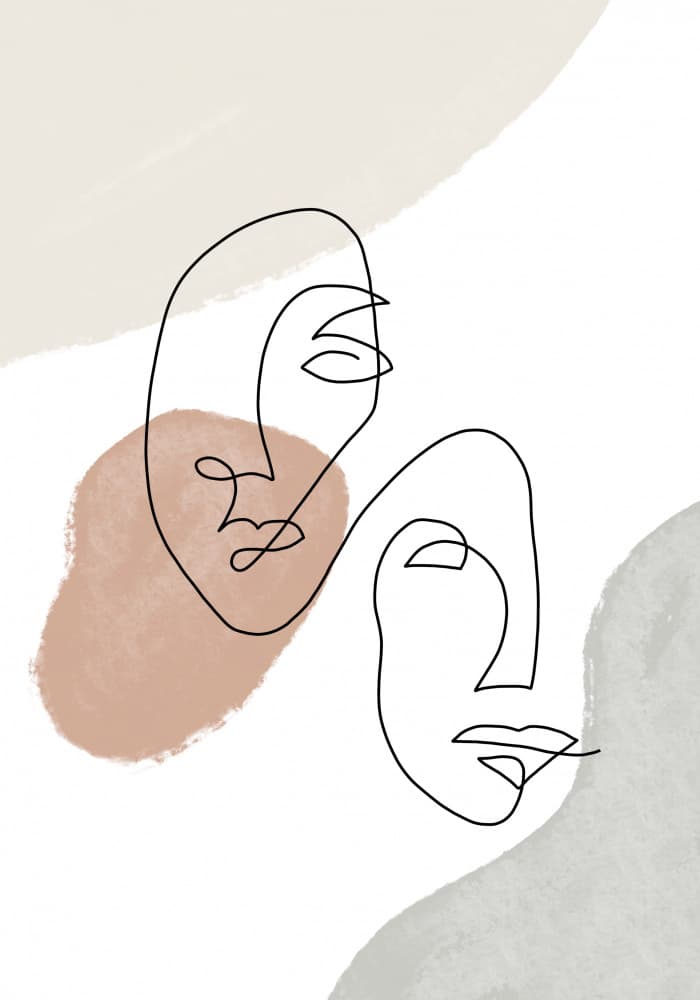 Serene Line Profiles by Veronika Boulová — canvas wall art
