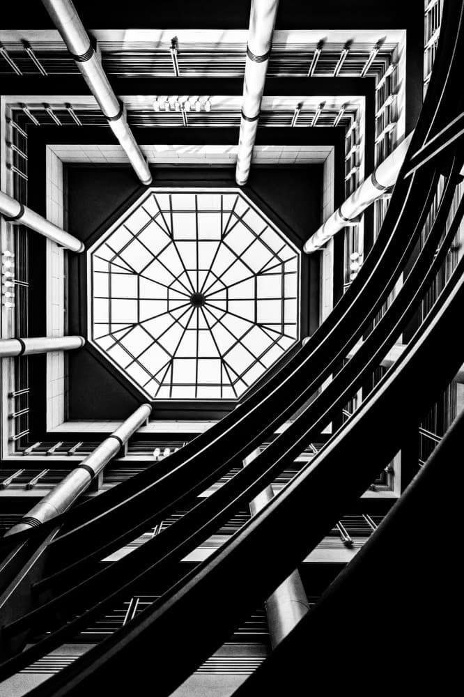 Geometric Atrium Perspective by Beth Buelow — canvas wall art