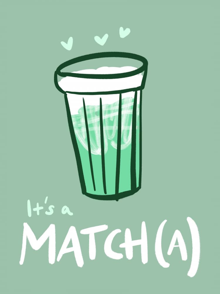 Matcha Latte Love Pun by Studio Memb — canvas wall art