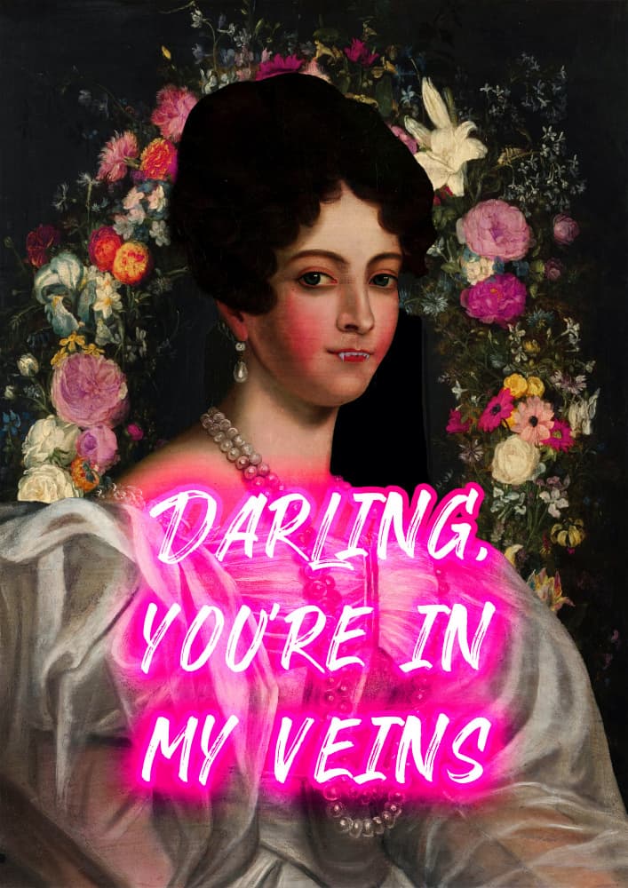Darling Vampire Neon by Talitha McQueen — canvas wall art