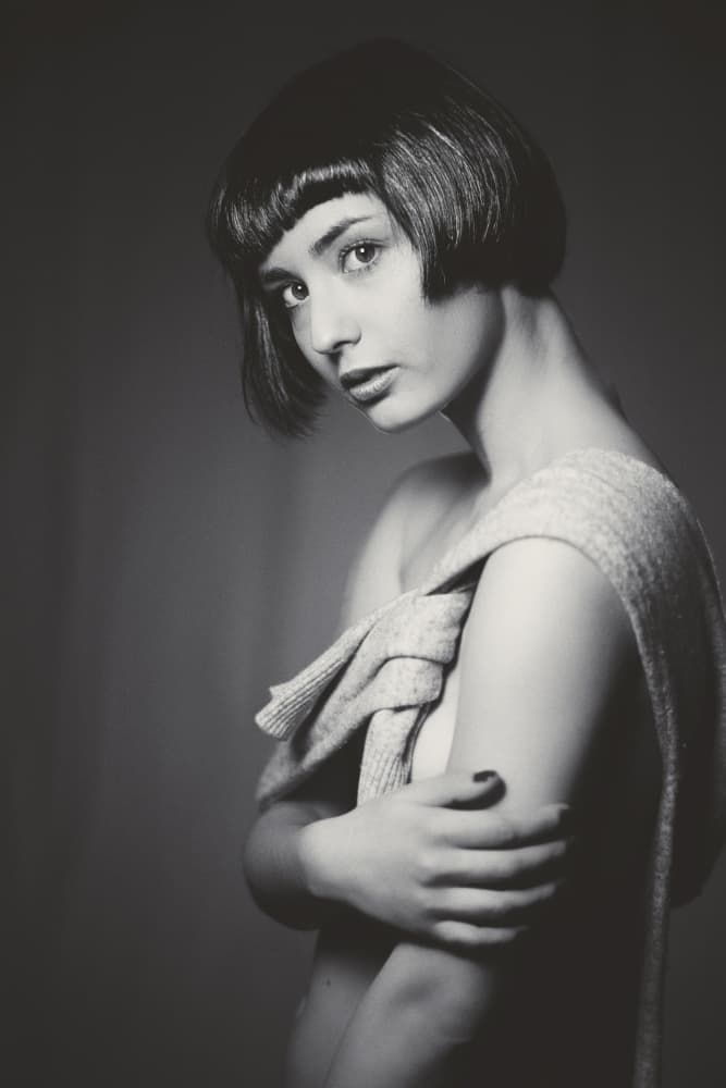 Elegant Bob Portrait by Antonella Renzulli — canvas wall art