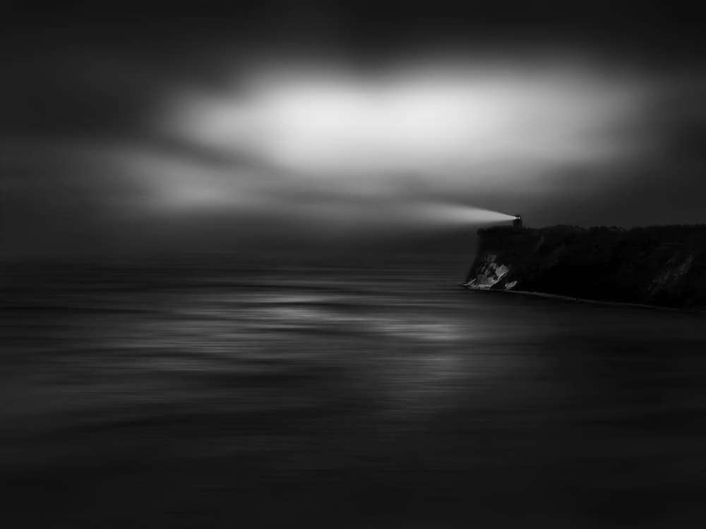 Coastal Lighthouse Night by Christoph Hessel — canvas wall art