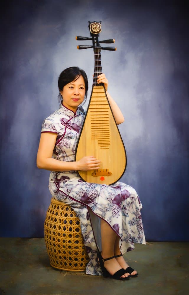 Elegant Pipa Player by Lucy Yu — canvas wall art