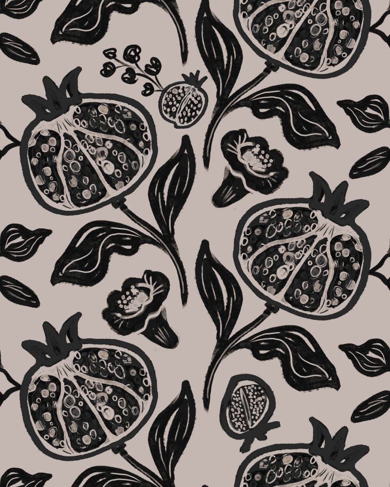 Pomegranates Pattern by Anis Illustration — canvas wall art