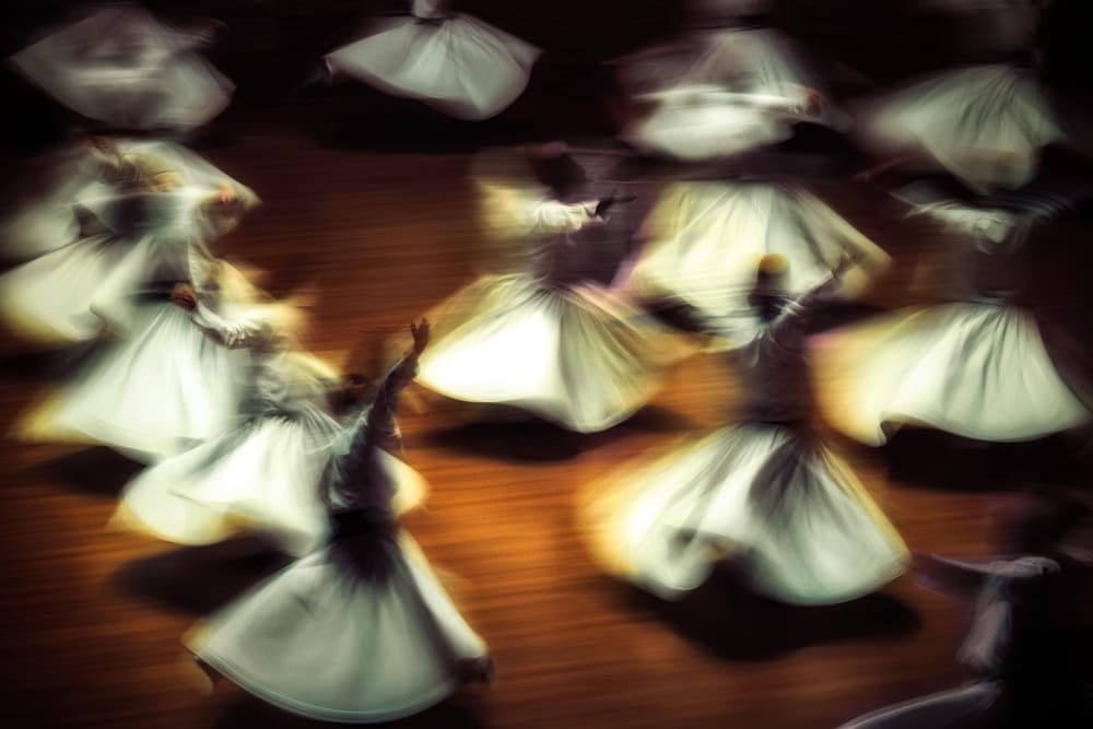 Mystical Whirling Dancers by Babak Mehrafshar — canvas wall art