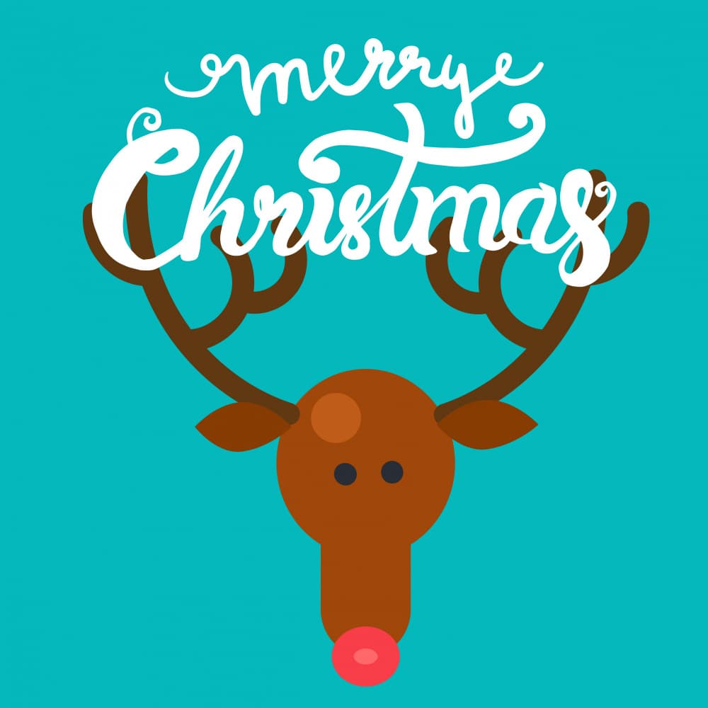 Merry Christmas Reindeer by Marika Barsrsind — canvas wall art