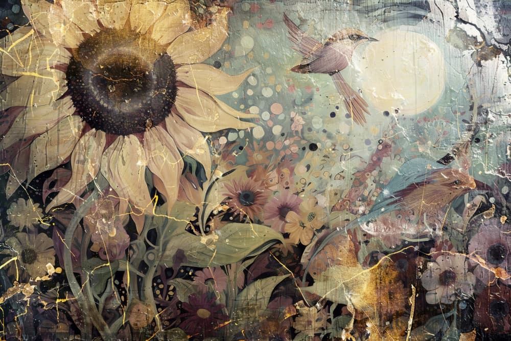 Flower Floral Art Illustration Wallart 044 by Rafal Kulik — canvas wall art