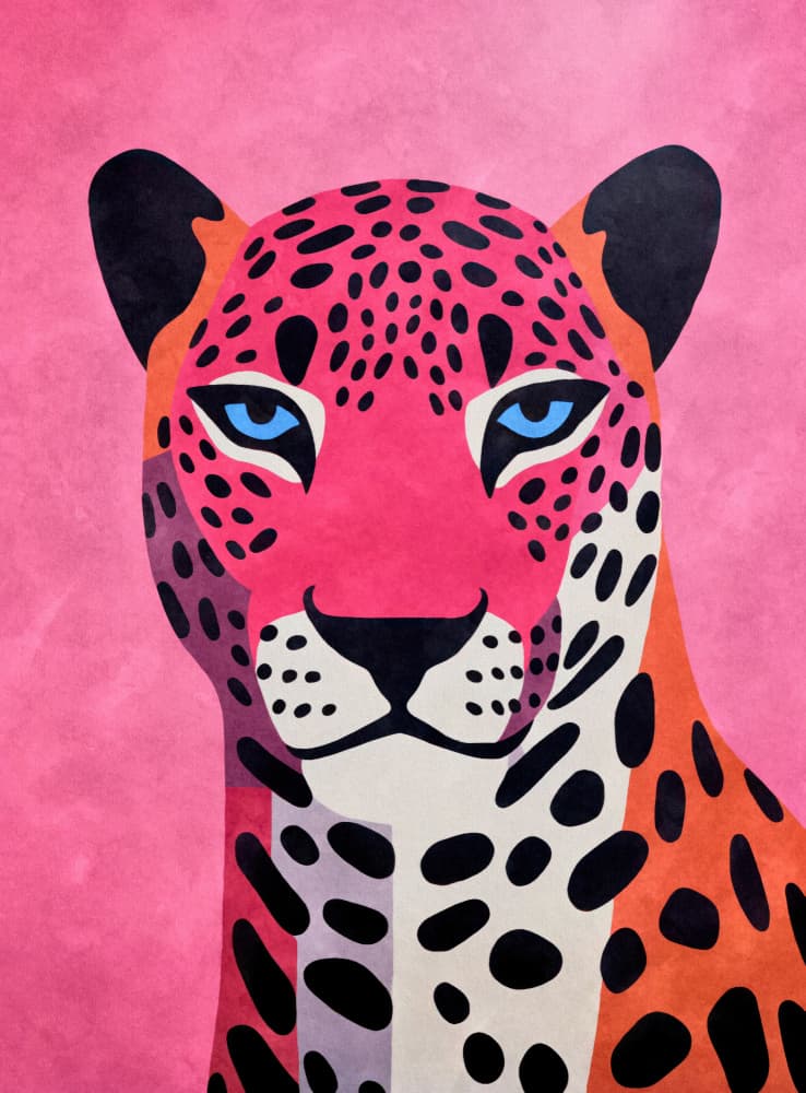 Vibrant Pink Leopard by Andrea Haase — canvas wall art
