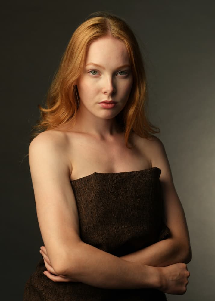 Thoughtful Redhead Portrait by Yoram GIL — canvas wall art