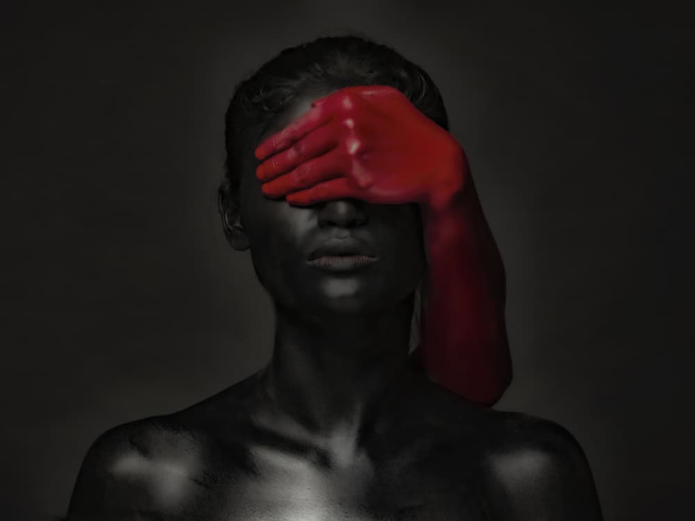 Mysterious Red Blindfold by PARTHA BHATTACHARYYA — canvas wall art