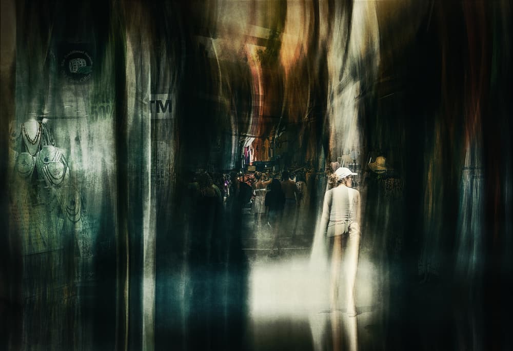 Blurred Urban Solitude by Jan van der Linden — canvas wall art