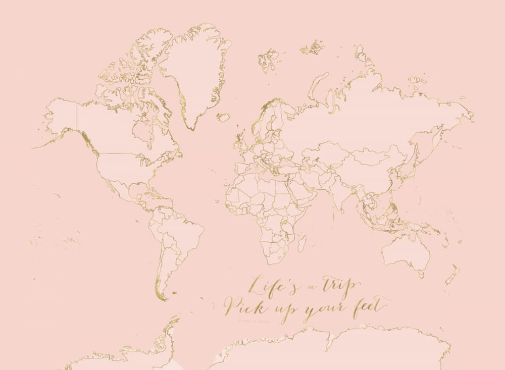 Life's A Trip Map by Rosana Laiz Blursbyai — canvas wall art
