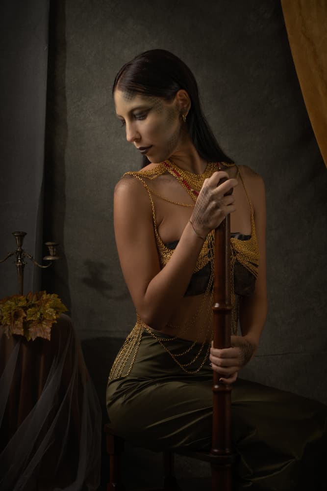 Golden Scaled Enchantress by Renzo Carraro — canvas wall art